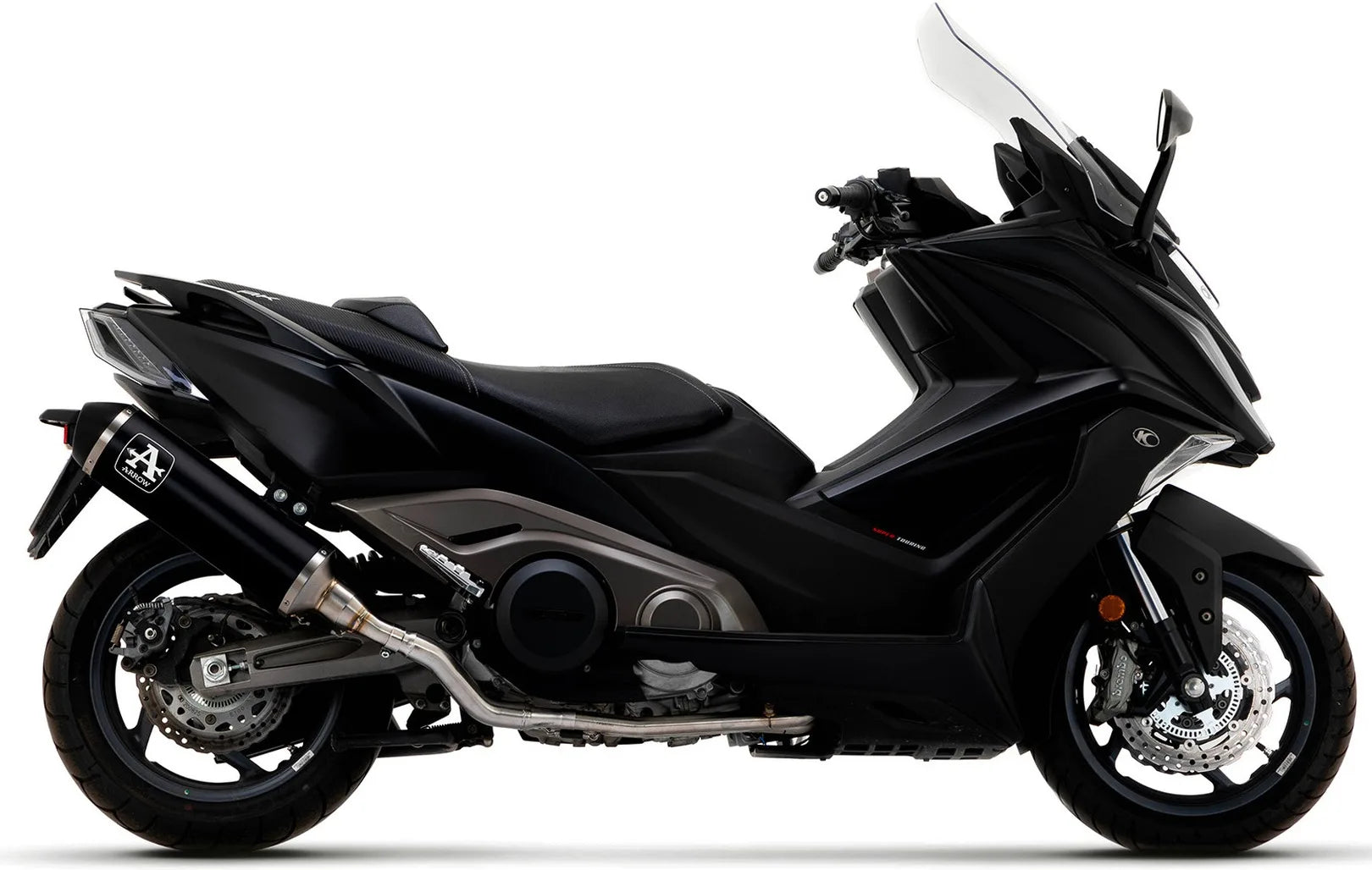Katalysiertes Auspuffendstück Mit Geräuschzulassung Urban Aluminium Schwarz Edelstahl - Arrow Special Parts Kompatibel Mit Kymco Ak 550 (2021-2026)