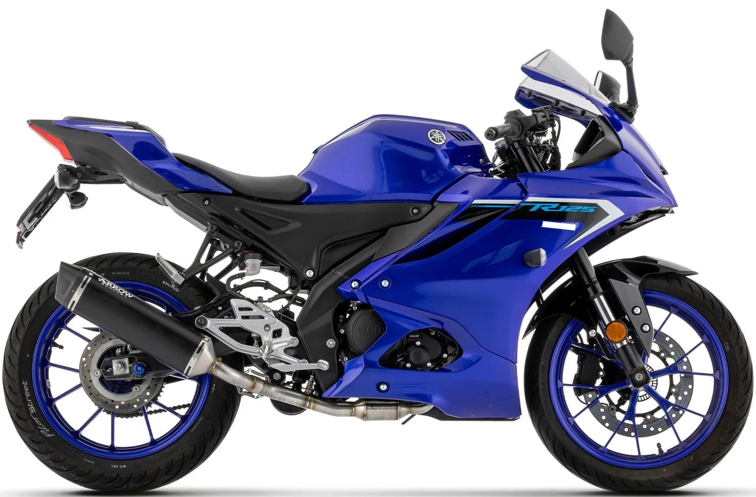 Komplette Auspuffanlage Ohne Katalysator Und Ohne Geräuschzulassung Icon Aluminium Schwarz Endkappe Carby - Arrow Special Parts Kompatibel Mit Yamaha Yzf R125 (2025-2026)