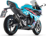 Komplette Auspuffanlage Ohne Katalysator Und Mit Geräuschzulassung Indy-Race Evo Aluminium Schwarz Endkappe Carby - Arrow Special Parts Kompatibel Mit Cfmoto 450 Nk (2025-2026)