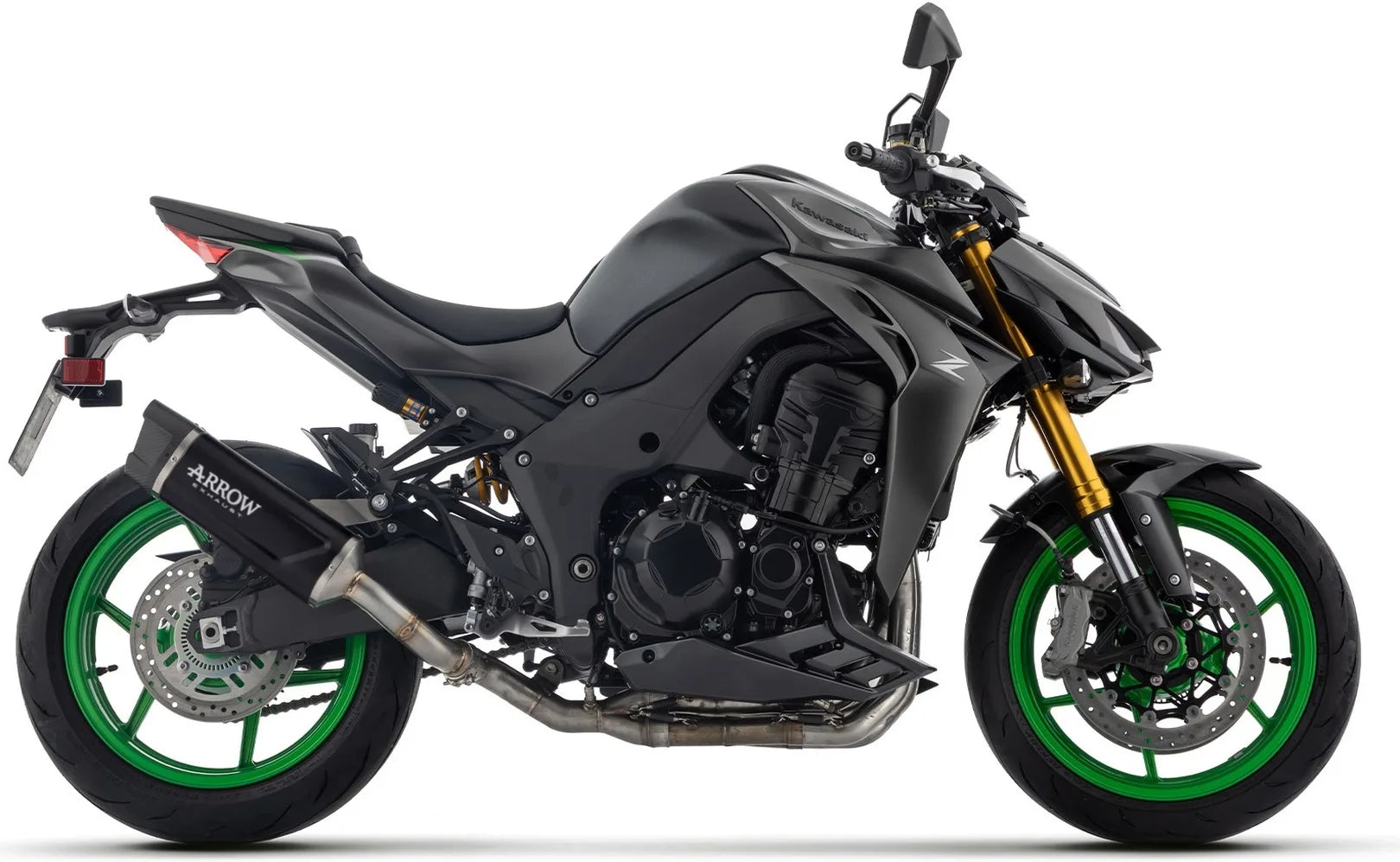 Komplette Auspuffanlage Ohne Katalysator Und Mit Geräuschzulassung Indy-Race Evo Aluminium Schwarz Endkappe Carby - Arrow Special Parts Kompatibel Mit Kawasaki Z 1100 (2025-2026)