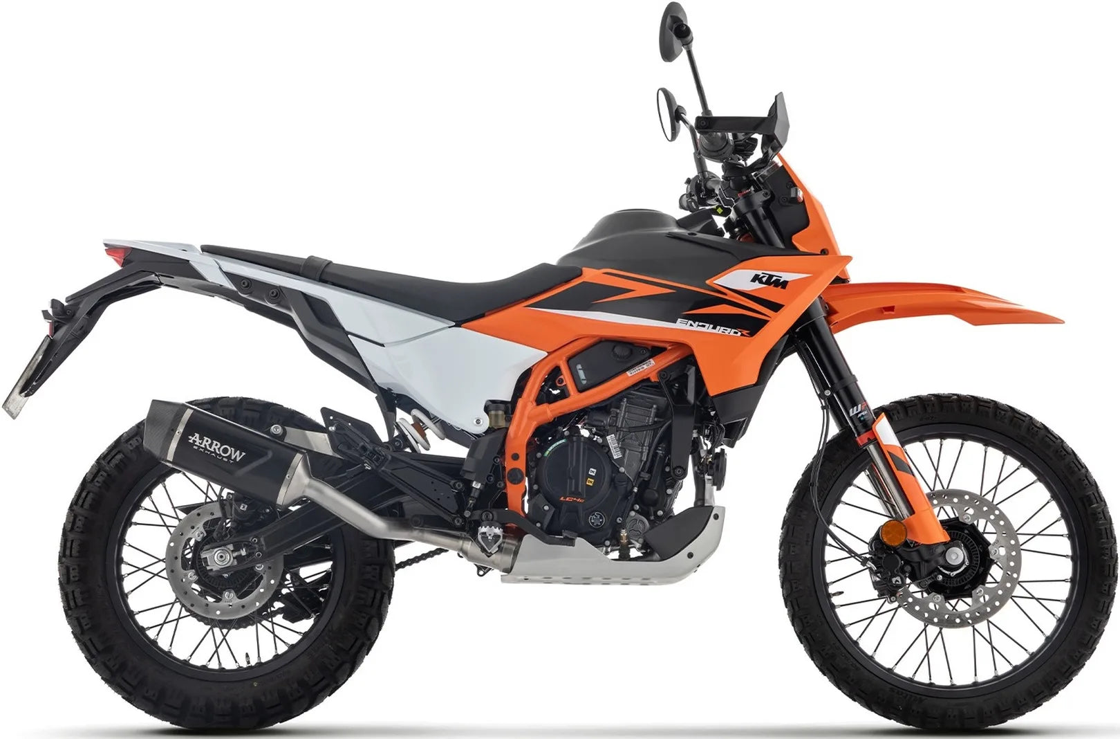 Komplette Auspuffanlage Ohne Katalysator Und Mit Geräuschzulassung Indy-Race Evo Aluminium Schwarz Endkappe Carby - Arrow Special Parts Kompatibel Mit Ktm 125 Enduro R (2025-2026)