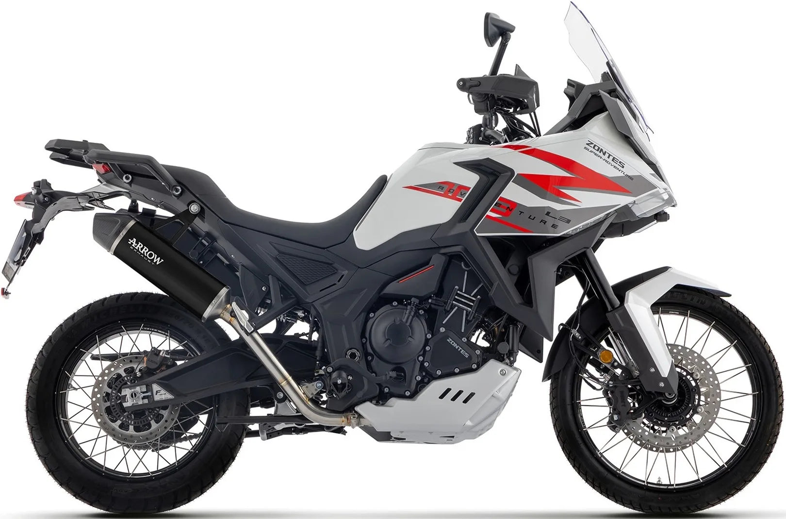 Auspuffendstück Mit Geräuschzulassung Indy-Race Evo Aluminium Schwarz Endkappe Carby - Arrow Special Parts Kompatibel Mit Zontes Zt 703 F (2025-2026)