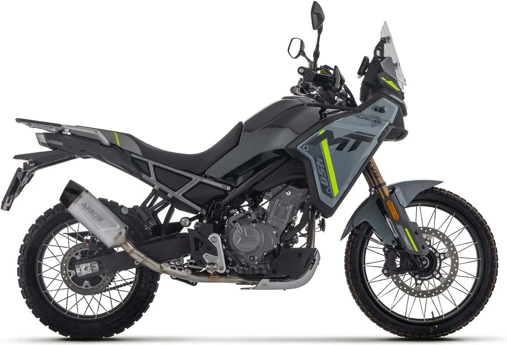 Komplette Auspuffanlage Ohne Katalysator Und Mit Geräuschzulassung Indy-Race Evo Titan Endkappe Carby - Arrow Special Parts Kompatibel Mit Cfmoto 450 Mt (2025-2026)