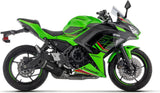 Komplette Abgasanlage Mit Katalysator Und Geräuschzulassung Indy-Race Evo Aluminium Schwarz Endkappe Carby - Arrow Special Parts Kompatibel Mit Kawasaki Ninja 650 35Kw (2024-2026)