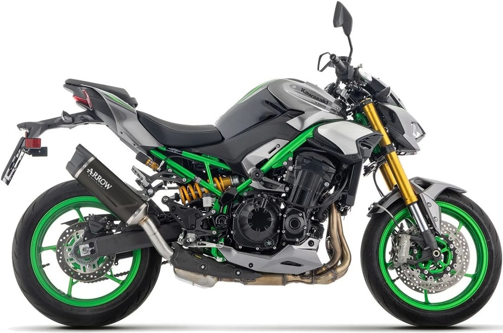 Auspuffendstück Mit Geräuschzulassung Indy-Race Evo Aluminium Schwarz Endkappe Carby - Arrow Special Parts Kompatibel Mit Kawasaki Z 900 (2025-2026)