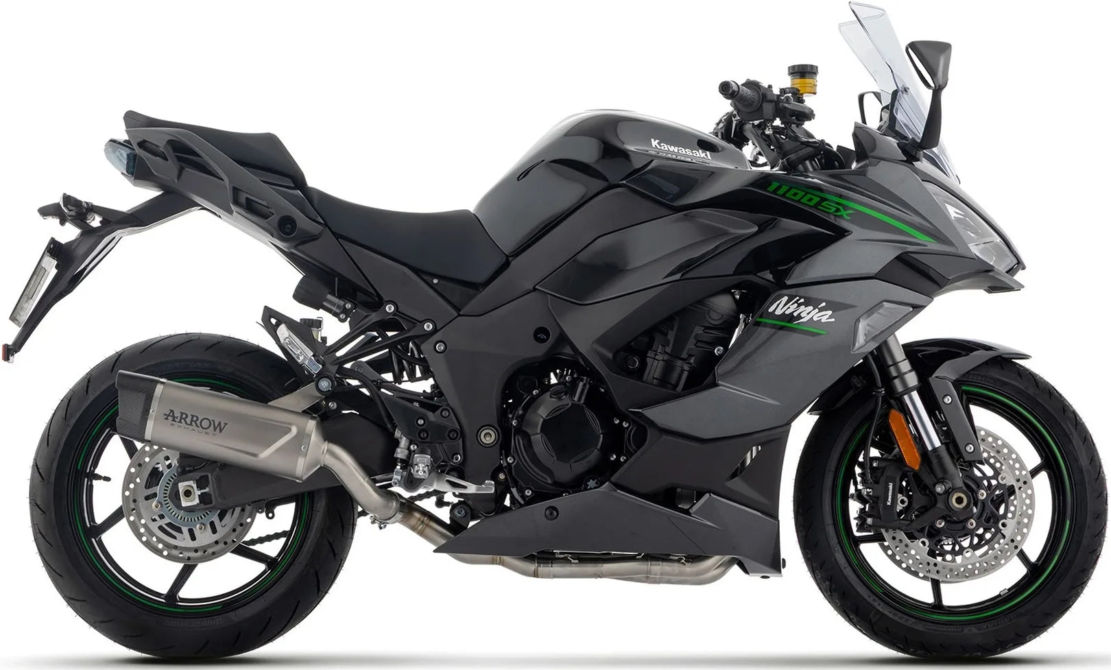 Komplette Auspuffanlage Ohne Katalysator Und Mit Geräuschzulassung Indy-Race Evo Titan Endkappe Carby - Arrow Special Parts Kompatibel Mit Kawasaki Ninja 1100 Sx (2025-2026)
