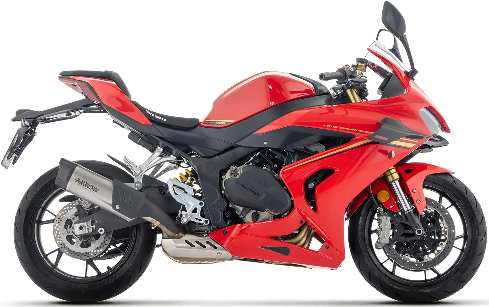 Auspuffendstück Mit Geräuschzulassung Indy-Race Evo Titan Endkappe Carby - Arrow Special Parts Kompatibel Mit Qj Motor Srk 800 Rr (2024-2025)