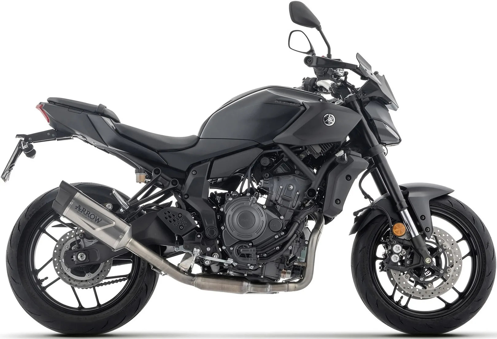 Komplette Abgasanlage Mit Katalysator Und Geräuschzulassung Indy-Race Evo Titan Endkappe Carby - Arrow Special Parts Kompatibel Mit Yamaha Mt-07 (2025-2026)