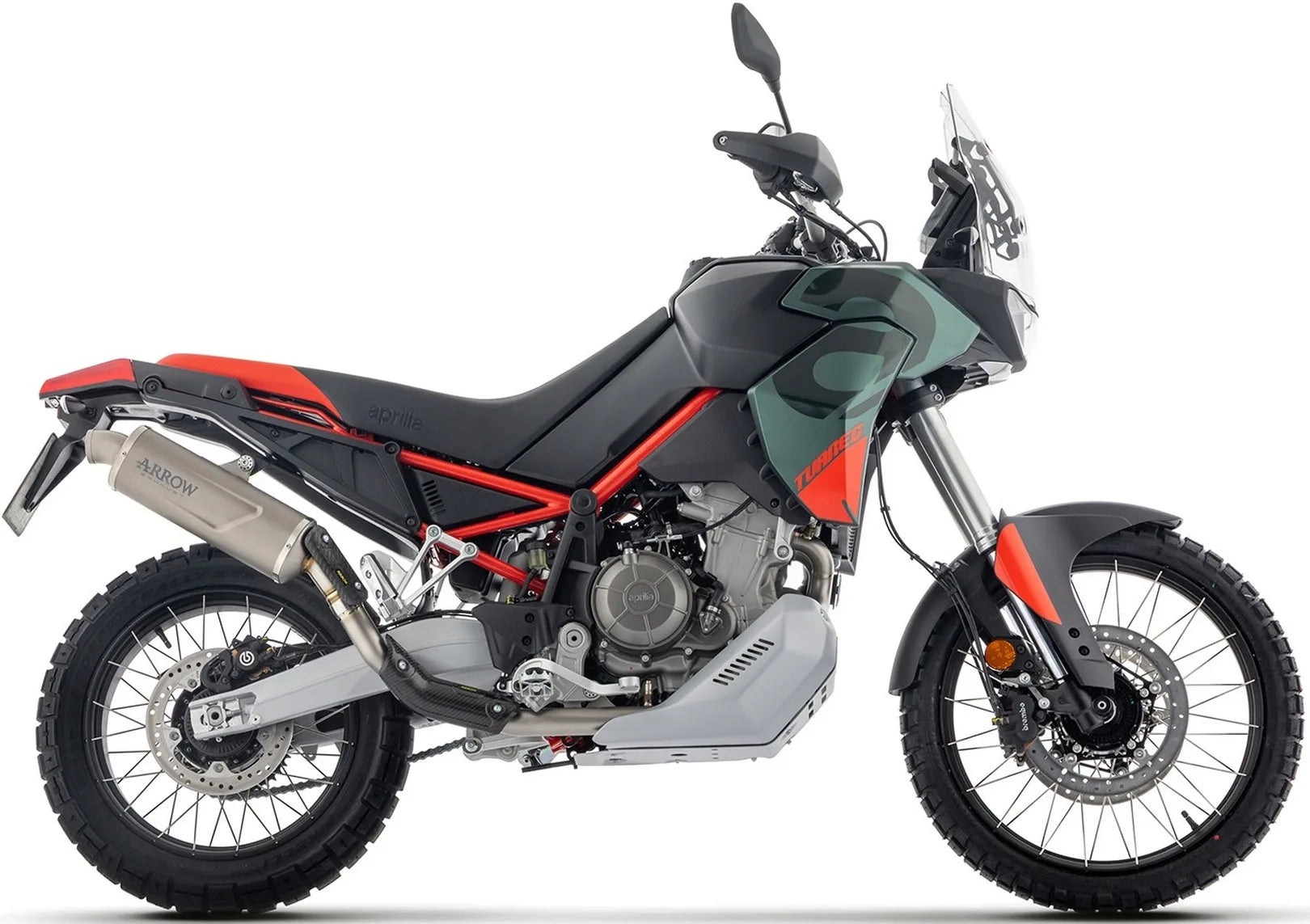 Komplette Auspuffanlage Ohne Katalysator Und Mit Geräuschzulassung Indy-Race Evo Titan Endkappe Carby - Arrow Special Parts Kompatibel Mit Aprilia Tuareg 660 (2025-2026)