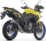 Komplette Auspuffanlage Ohne Katalysator Und Mit Geräuschzulassung Indy-Race Aluminium Schwarz Endkappe Edelstahl - Arrow Special Parts Kompatibel Mit Suzuki V-Strom 800 De (2025-2026)