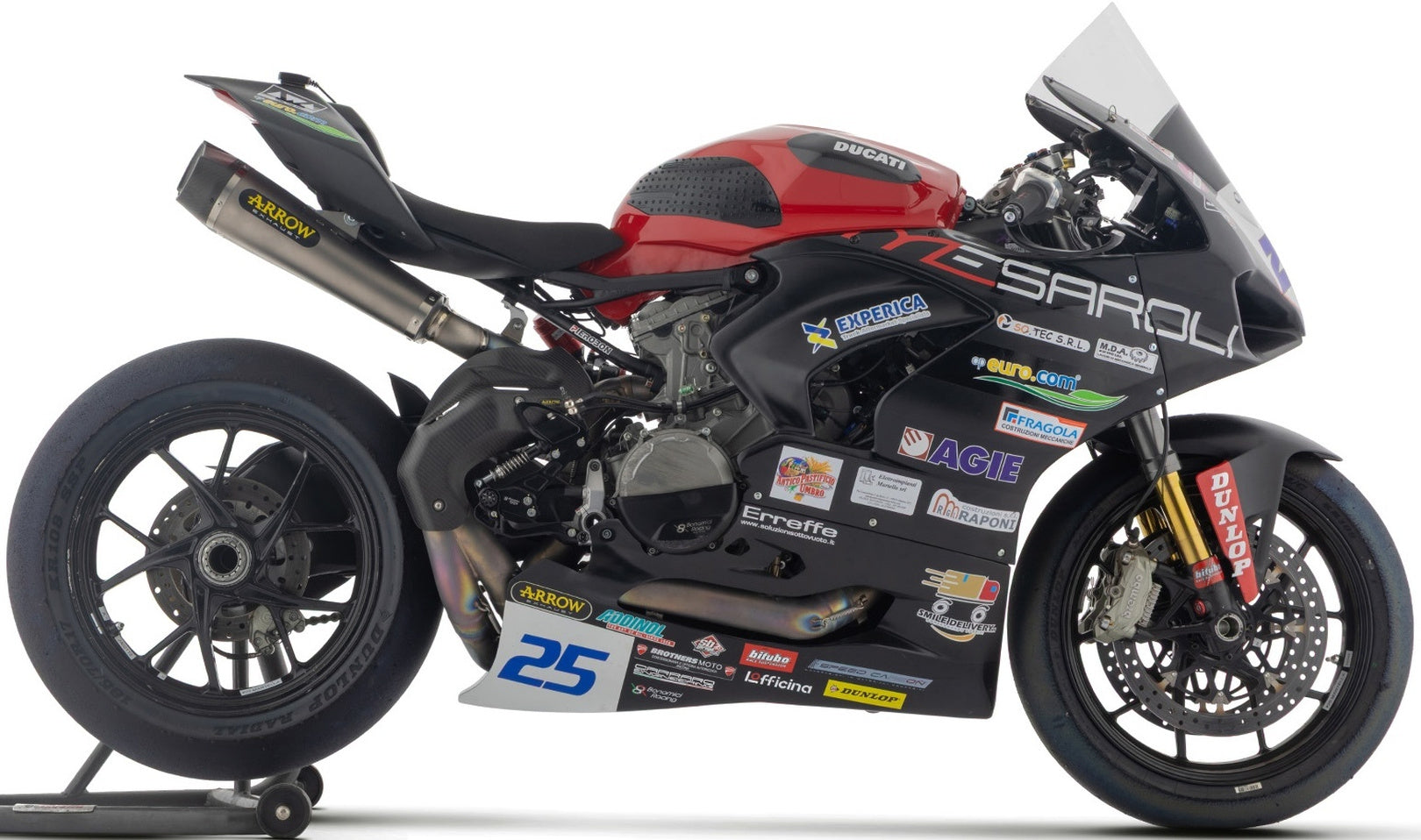 Complete Exhaust System Without Catalytic Converter And Without Sound Certification Indy-Race Competition Evo 2 Titanium Carby End Cap - Arrow Special Parts Compatible With Ducati Panigale V2 (2020-2024)