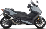 Komplette Auspuffanlage Ohne Katalysator Und Ohne Geräuschzulassung Pista Titan Schwarz Endkappe Carby - Arrow Special Parts Kompatibel Mit Yamaha T-Max 560 (2025-2026)