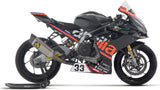Complete Exhaust System Without Catalytic Converter And Without Sound Certification Pista Competition Sport Bike Titanium Carby End Cap - Arrow Special Parts Compatible With Aprilia Rs 660 (2025-2026)