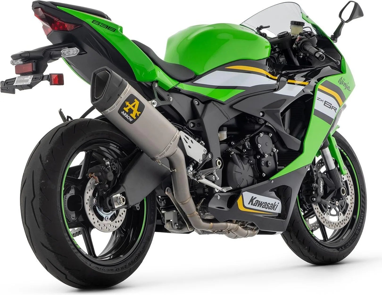 Komplette Auspuffanlage Ohne Katalysator Und Ohne Geräuschzulassung Pista Competition Full Titan Carbon - Arrow Special Parts Kompatibel Mit Kawasaki Zx 6R 636 (2024-2026)