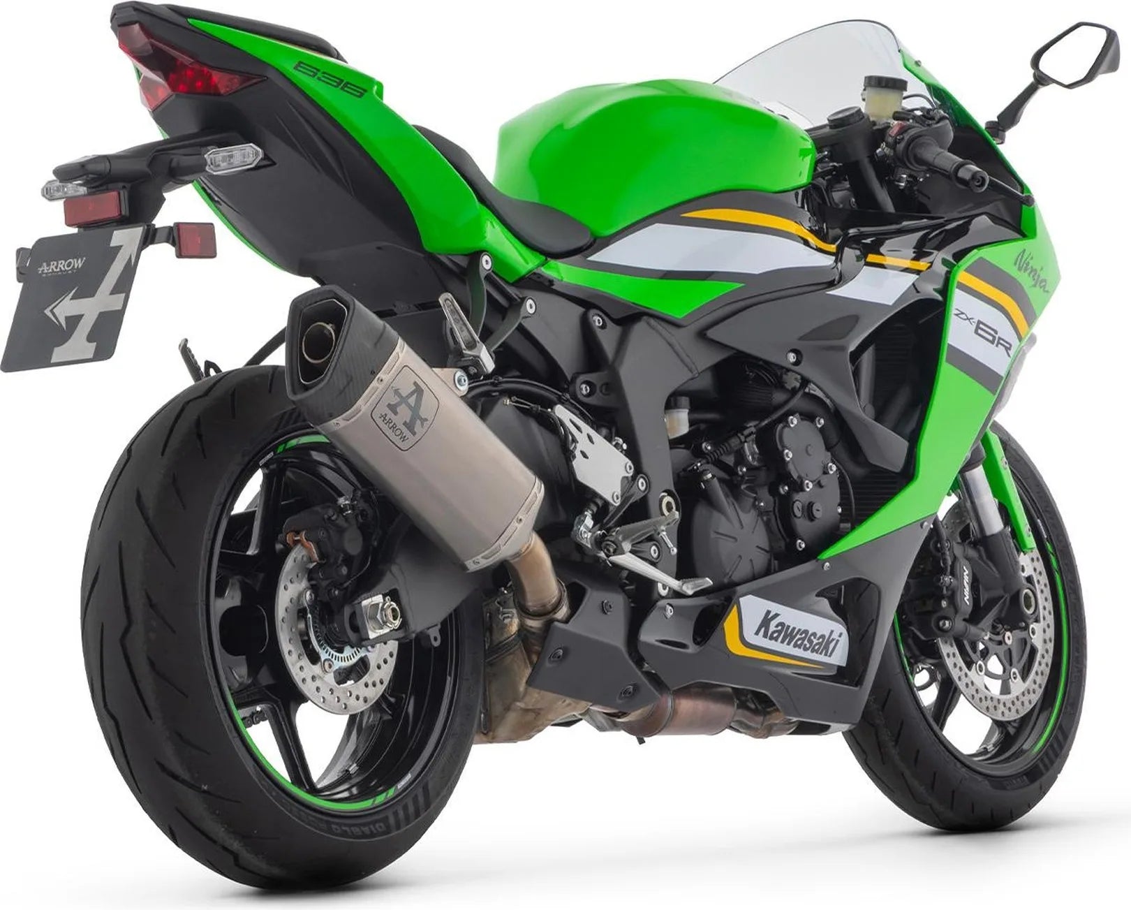 Komplette Auspuffanlage Ohne Katalysator Und Mit Geräuschzulassung Pista Titan Carbon - Arrow Special Parts Kompatibel Mit Kawasaki Zx 6R 636 (2024-2026)