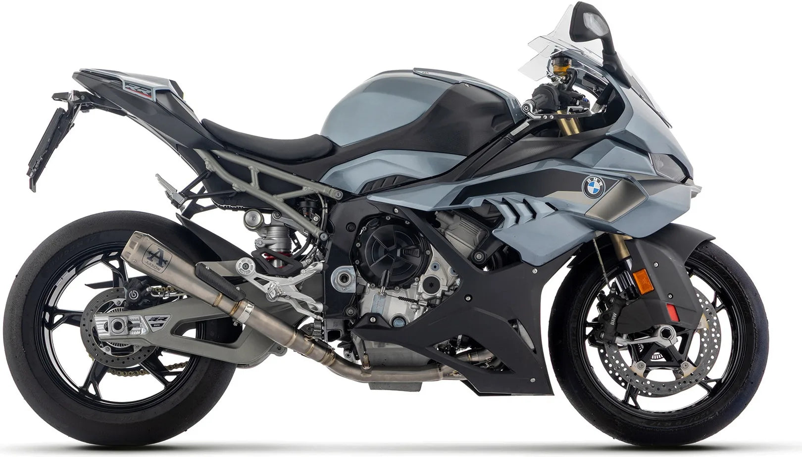 Komplette Auspuffanlage Ohne Katalysator Und Mit Geräuschzulassung Pro-Race Nichrom Endkappe Aluminium - Arrow Special Parts Kompatibel Mit Bmw S 1000 Rr (2025-2026)