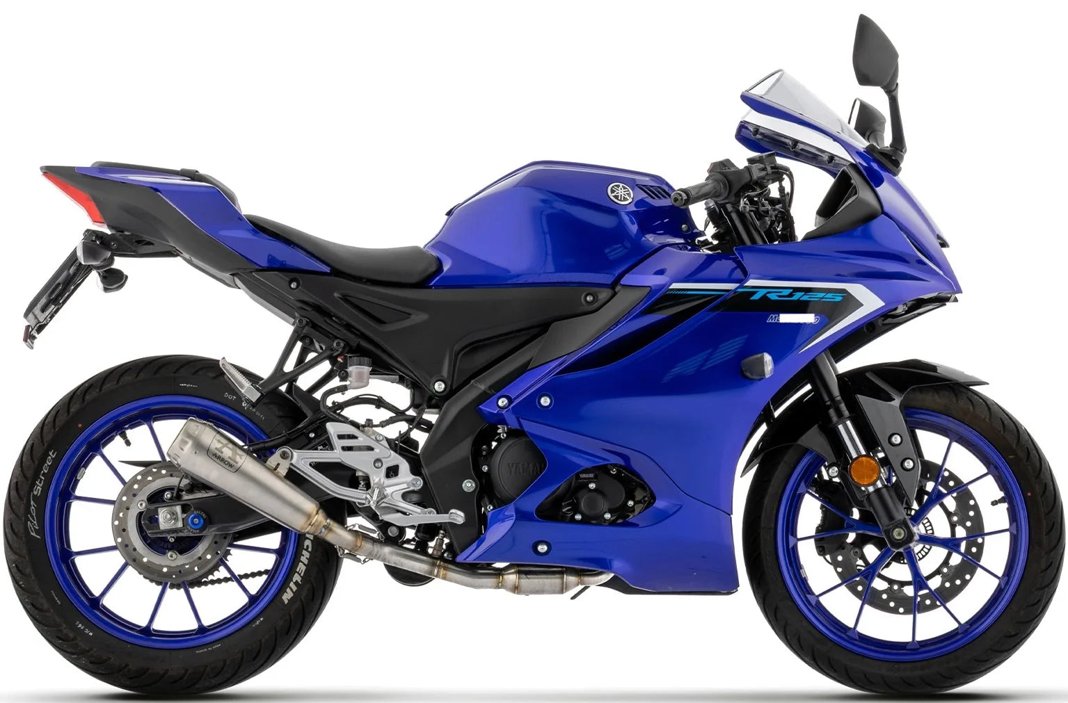 Komplette Auspuffanlage Ohne Katalysator Und Ohne Geräuschzulassung Pro-Race Nichrom Endkappe Edelstahl - Arrow Special Parts Kompatibel Mit Yamaha Mt-125 (2025-2026)