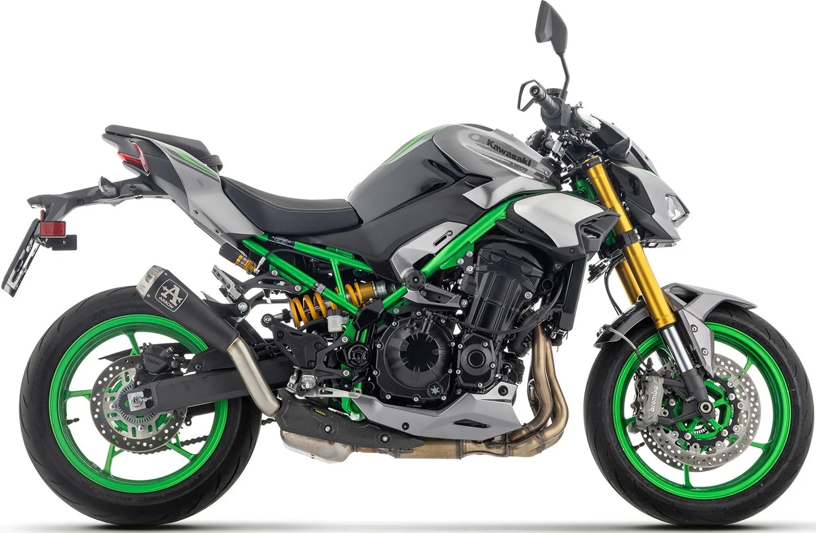 Auspuffendstück Mit Geräuschzulassung Pro-Race Nichrom Schwarz - Arrow Special Parts Kompatibel Mit Kawasaki Z 900 (2025-2026)