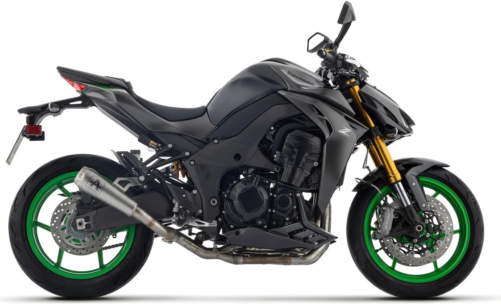 Komplette Auspuffanlage Ohne Katalysator Und Mit Geräuschzulassung Pro-Race Titan Endkappe Edelstahl - Arrow Special Parts Kompatibel Mit Kawasaki Z 1100 (2025-2026)