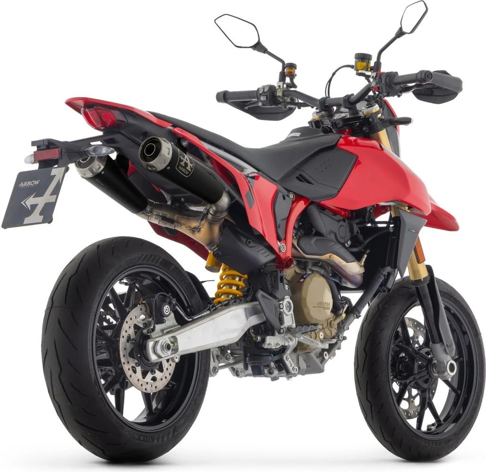 Auspuffendstück Mit Geräuschzulassung Pro-Race Edelstahl Schwarz - Arrow Special Parts Kompatibel Mit Ducati Hypermotard 698 Mono (2024-2025)