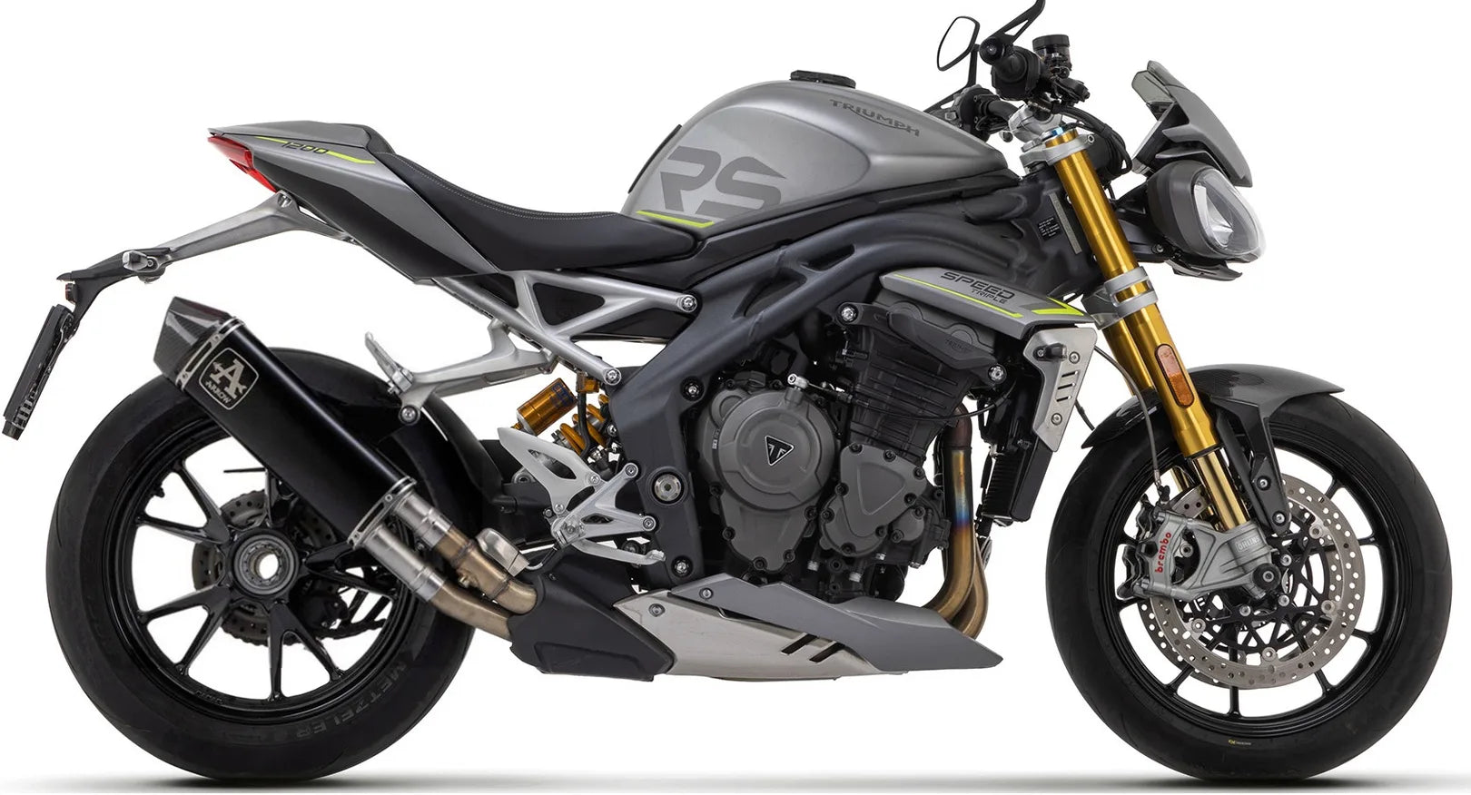 Auspuffendstück Mit Geräuschzulassung Race-Tech Titan Schwarz Carbon - Arrow Special Parts Kompatibel Mit Triumph Speed Triple 1200 Rs (2021-2024)
