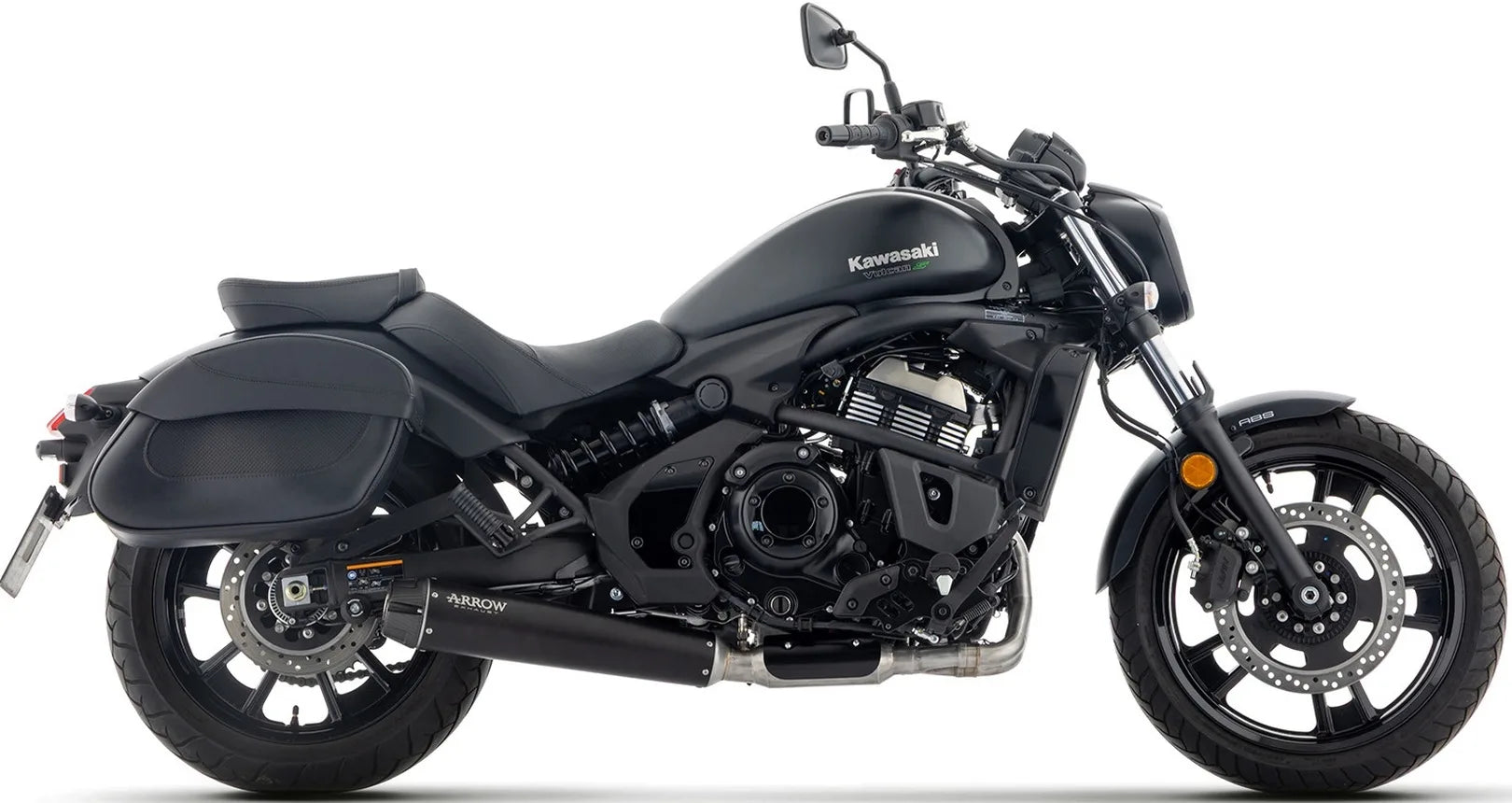 Komplette Abgasanlage Mit Katalysator Und Geräuschzulassung Rebel Edelstahl Schwarz Endkappe Edelstahl Schwarz - Arrow Special Parts Kompatibel Mit Kawasaki Vulcan 650 S (2025-2026)