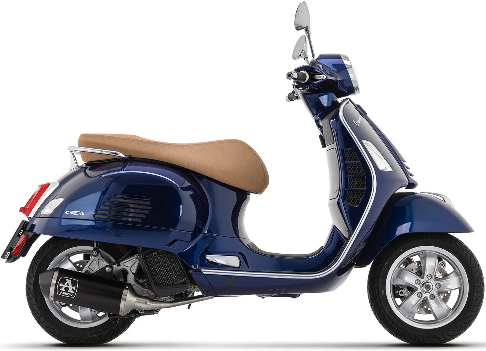 Komplette Auspuffanlage Ohne Katalysator Und Mit Geräuschzulassung Urban Aluminium Schwarz Edelstahl Schwarz - Arrow Special Parts Kompatibel Mit Piaggio Vespa Gts 125 Ie (2021-2023)