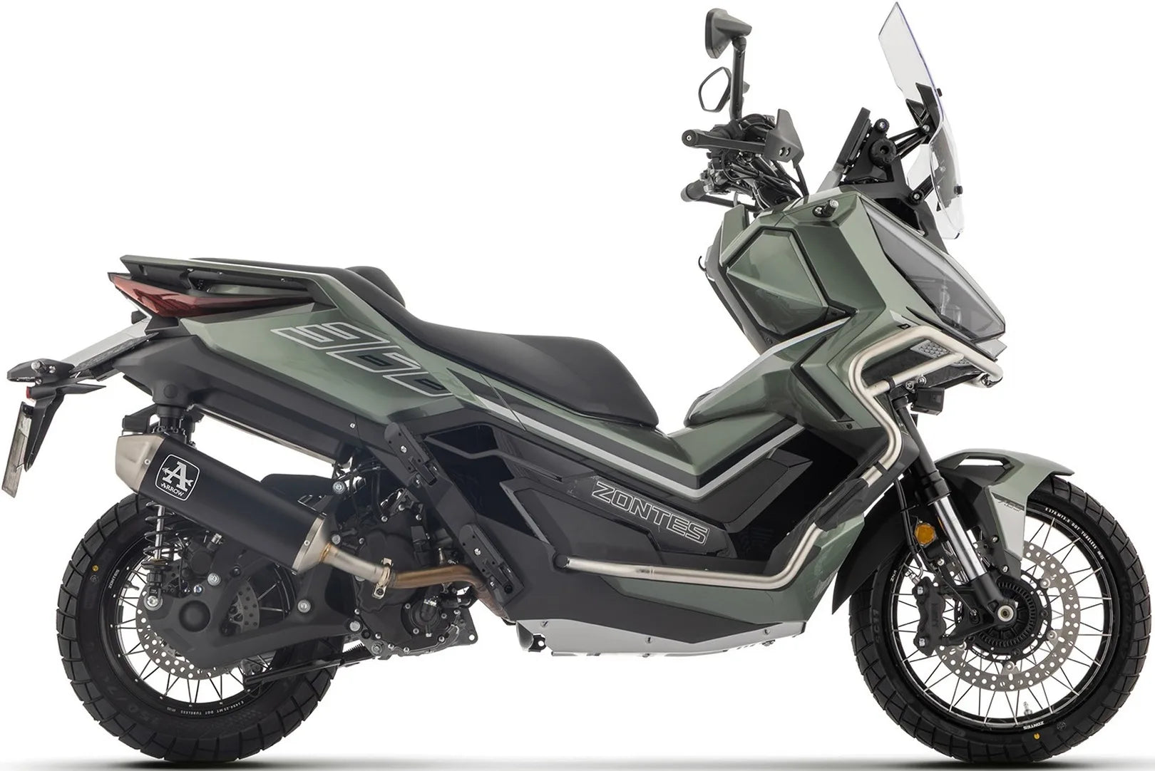 Auspuffendstück Mit Geräuschzulassung Urban Aluminium Schwarz - Arrow Special Parts Kompatibel Mit Zontes Zt 368 G (2025-2026)