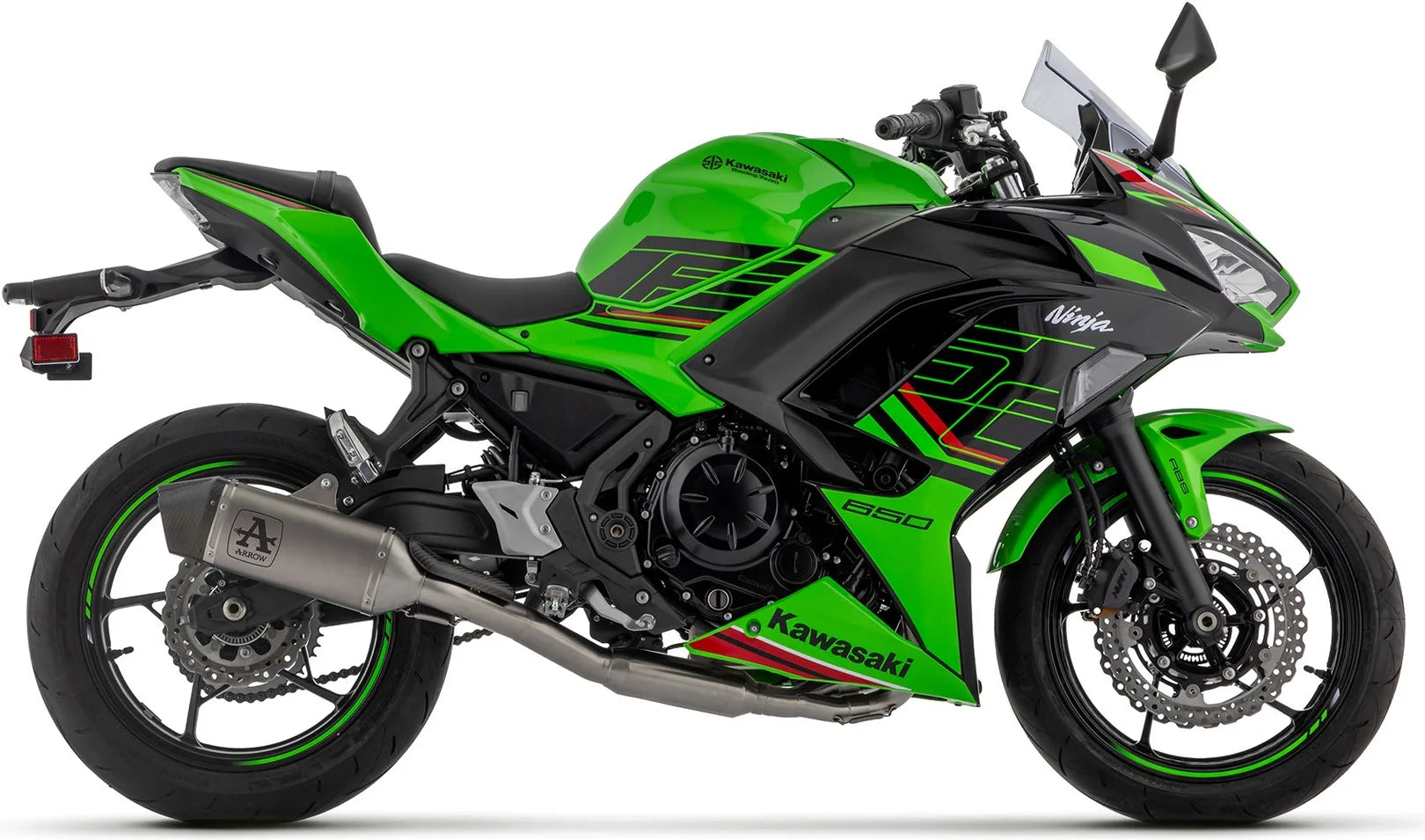 Komplette Abgasanlage Mit Katalysator Und Geräuschzulassung Veloce Titan Endkappe Carby - Arrow Special Parts Kompatibel Mit Kawasaki Z 650 35Kw (2024-2026)