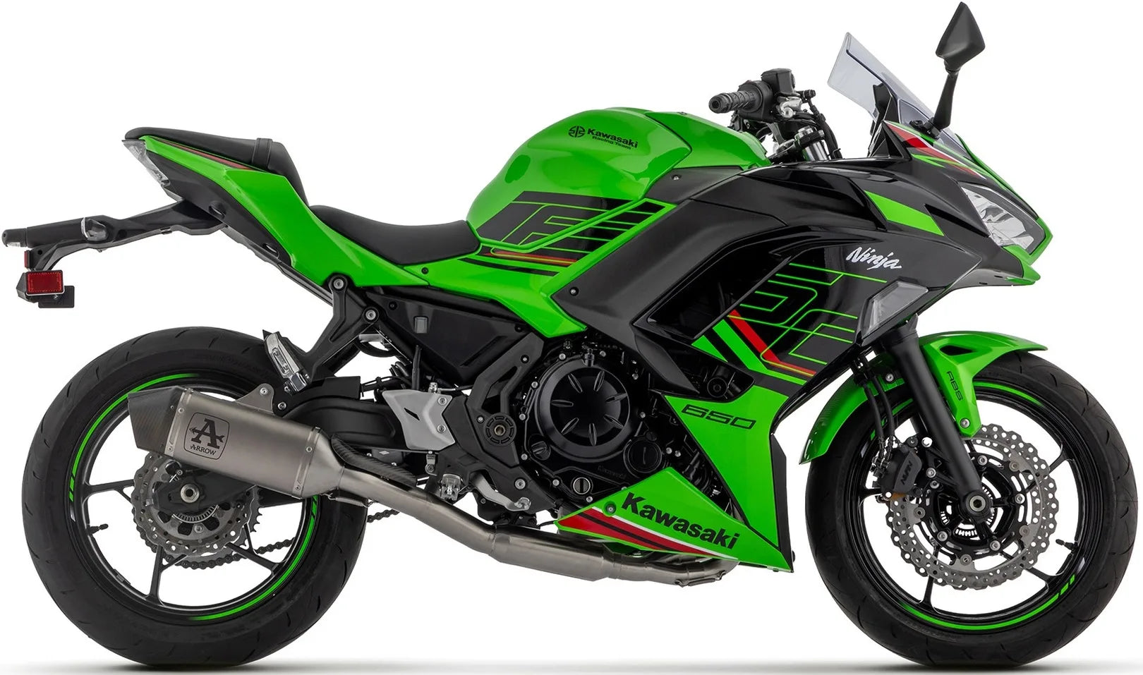 Komplette Auspuffanlage Ohne Katalysator Und Mit Geräuschzulassung Veloce Titan Endkappe Carby - Arrow Special Parts Kompatibel Mit Kawasaki Z 650 (2024-2026)