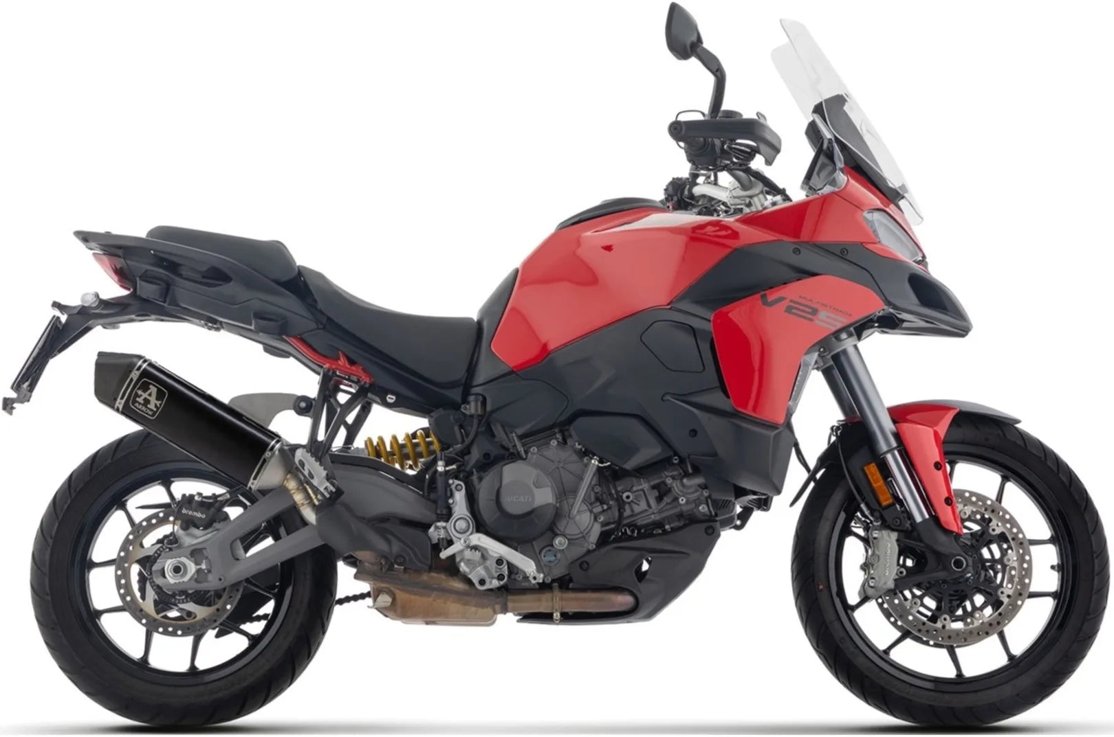 Auspuffendstück Ohne Katalysator Und Ohne Geräuschzulassung Veloce Full Titan Schwarz Endkappe Carby - Arrow Special Parts Kompatibel Mit Ducati Multistrada V2 - S (2025)