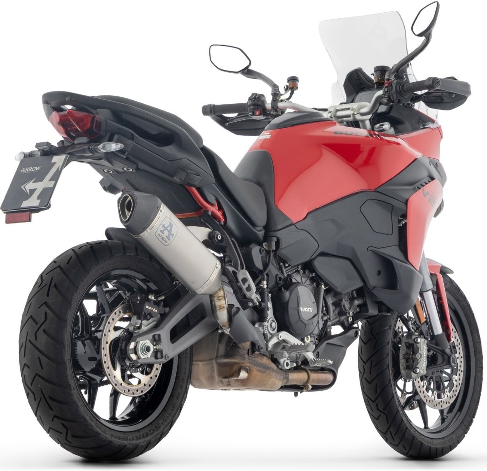 Uncatalysed Exhaust System Without Sound Certification Veloce Titanium Carby End Cap - Arrow Special Parts Compatible With Ducati Multistrada V2 - S (2025)