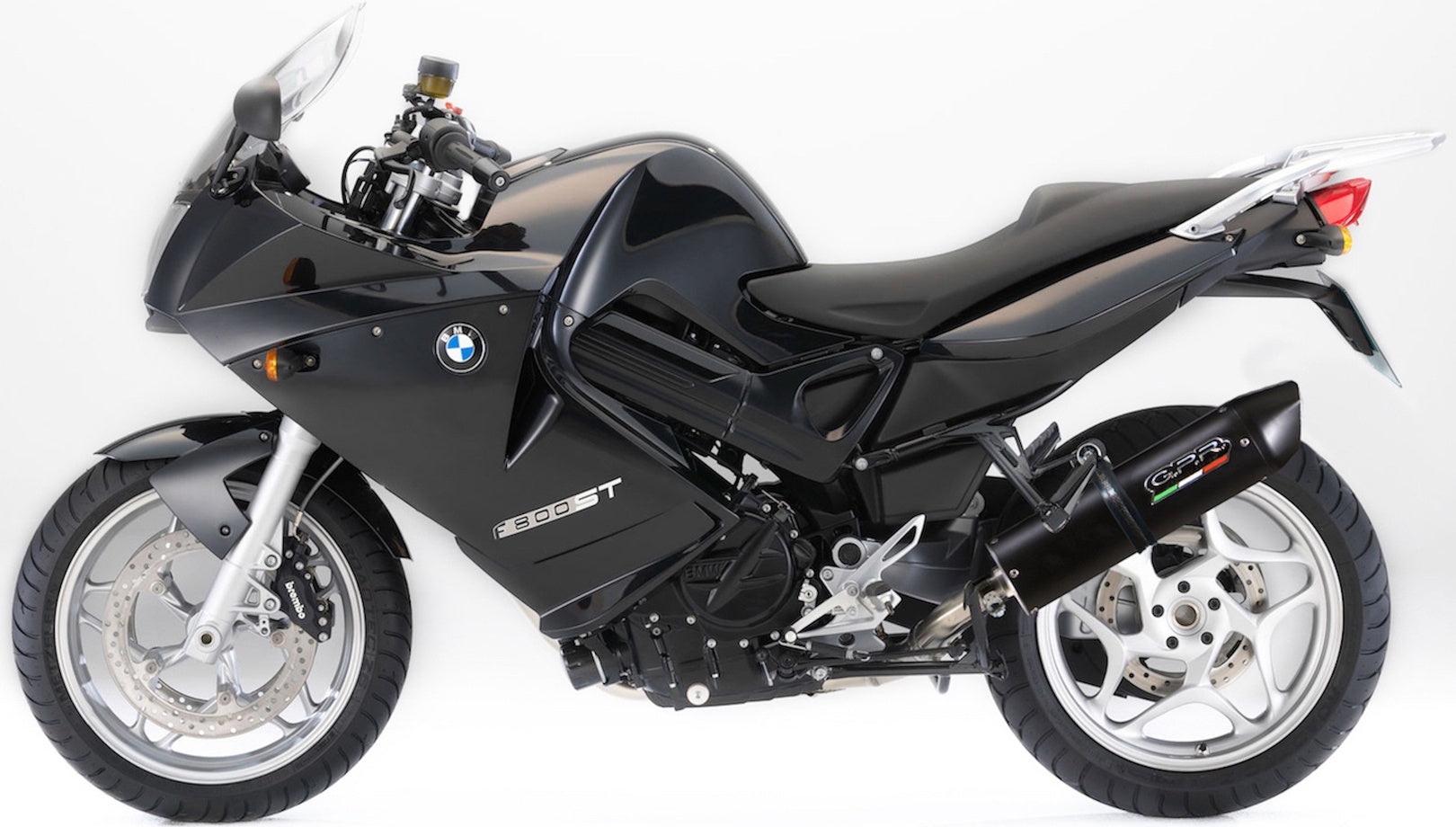 Complete Catalytic Exhaust System With Sound Certification Furore Aluminium Black - Gpr Compatible With Bmw F 800 - S - St (2006-2011)