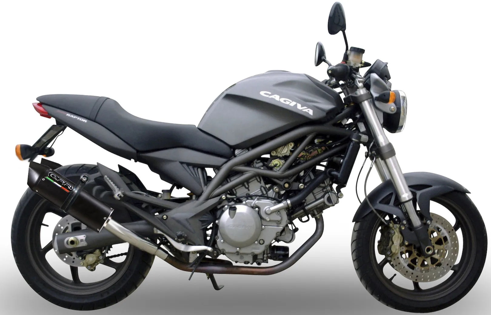 Doppelauspuffanlage Mit Geräuschzulassung Furore Alu Schwarz - Gpr Kompatibel Mit Cagiva Raptor 650 (2001-2005)