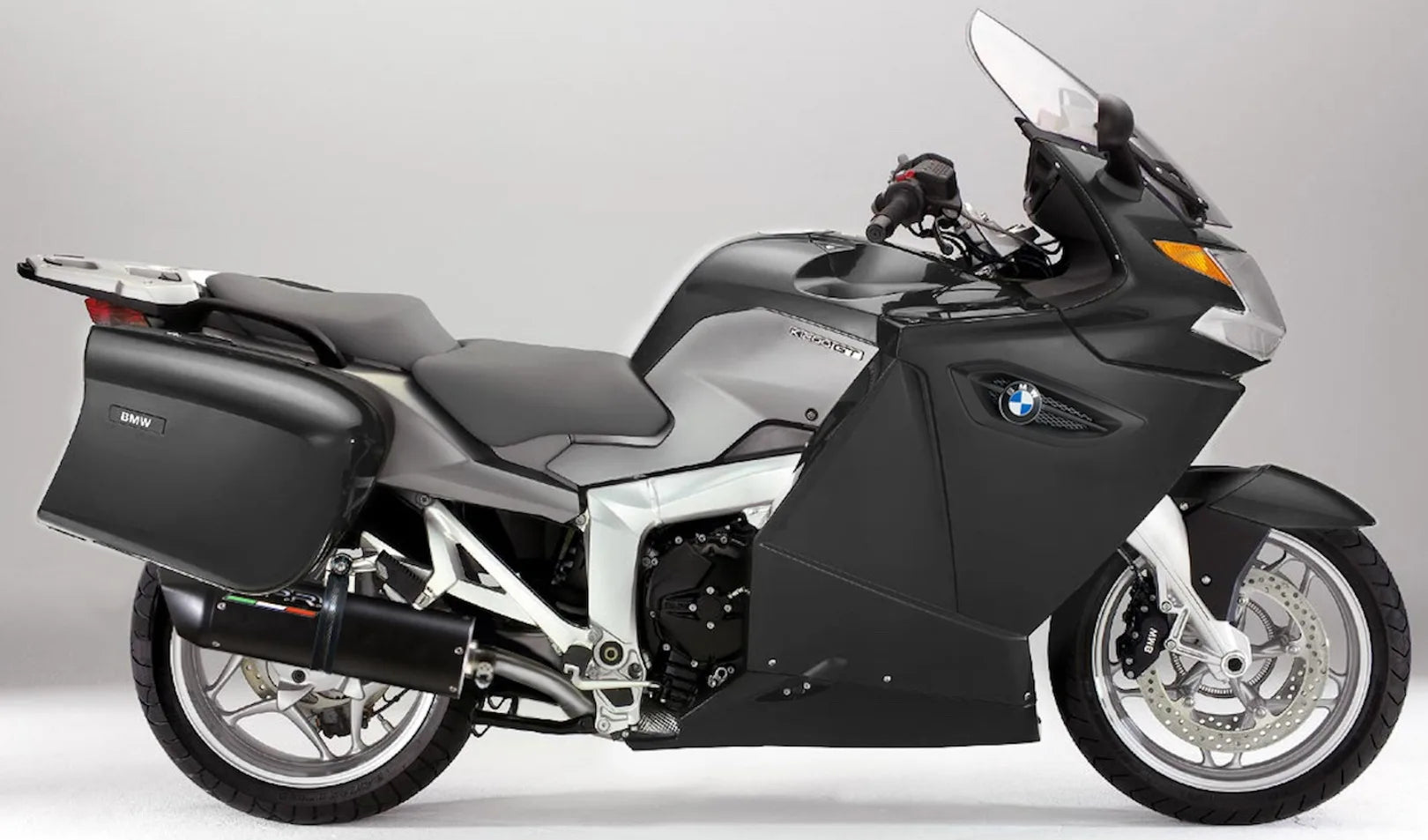 Komplette Abgasanlage Mit Katalysator Und Geräuschzulassung Furore Alu Schwarz - Gpr Kompatibel Mit Bmw K 1300 Gt (2009-2011)