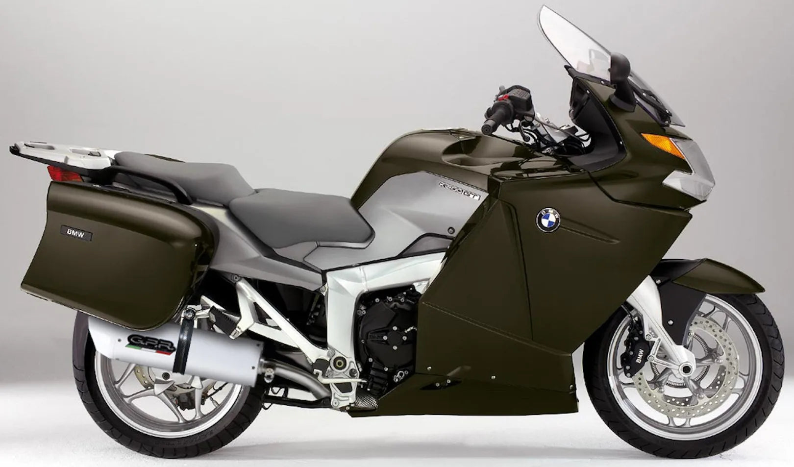 Komplette Abgasanlage Mit Katalysator Und Geräuschzulassung Albus Ceramic Alu Weiss - Gpr Kompatibel Mit Bmw K 1200 Gt (2006-2008)