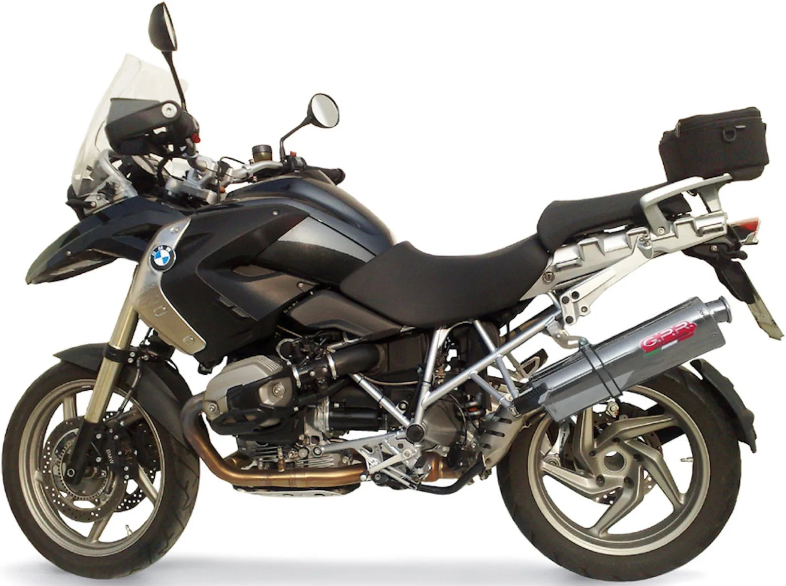 Komplette Auspuffanlage Ohne Katalysator Und Mit Geräuschzulassung Trioval Edelstahl - Gpr Kompatibel Mit Bmw R 1200 Gs - Adventure (2010-2012)