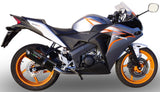 Komplette Abgasanlage Mit Katalysator Und Geräuschzulassung Furore Alu Schwarz - Gpr Kompatibel Mit Honda Cbr 125 R (2011-2016)