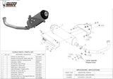 Complete Catalytic Exhaust System With Sound Certification Urban Stainless Steel - Mivv Compatible With Yamaha Majesty 400 (2004-2006)