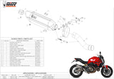 Katalysiertes Auspuffendstück Mit Geräuschzulassung Suono Stahl Schwarz Carbon - Mivv Kompatibel Mit Ducati Monster 821 (2014-2017)