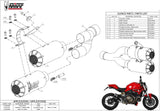 Dual Exhaust System Without Catalytic Converters And Without Sound Certification Mk3 Carbon - Mivv Compatible With Ducati Monster 1200 (2014-2016)