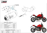 Uncatalysed Exhaust System Without Sound Certification Mk3 Stainless Steel - Mivv Compatible With Ducati Monster 1200 (2017-2021)
