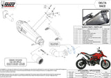Katalysiertes Auspuffendstück Mit Geräuschzulassung Delta Race Stahl Schwarz Carbon - Mivv Kompatibel Mit Ducati Hypermotard 939 (2016-2018)