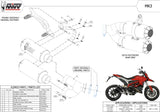 Dual Exhaust System Without Catalytic Converters And Without Sound Certification Mk3 Steel Black - Mivv Compatible With Ducati Hypermotard 939 (2016-2018)