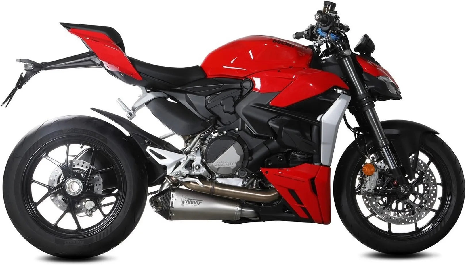 Katalysiertes Auspuffendstück Mit Geräuschzulassung Delta Race Edelstahl Carbon - Mivv Kompatibel Mit Ducati Streetfighter V2 (2022-2024)