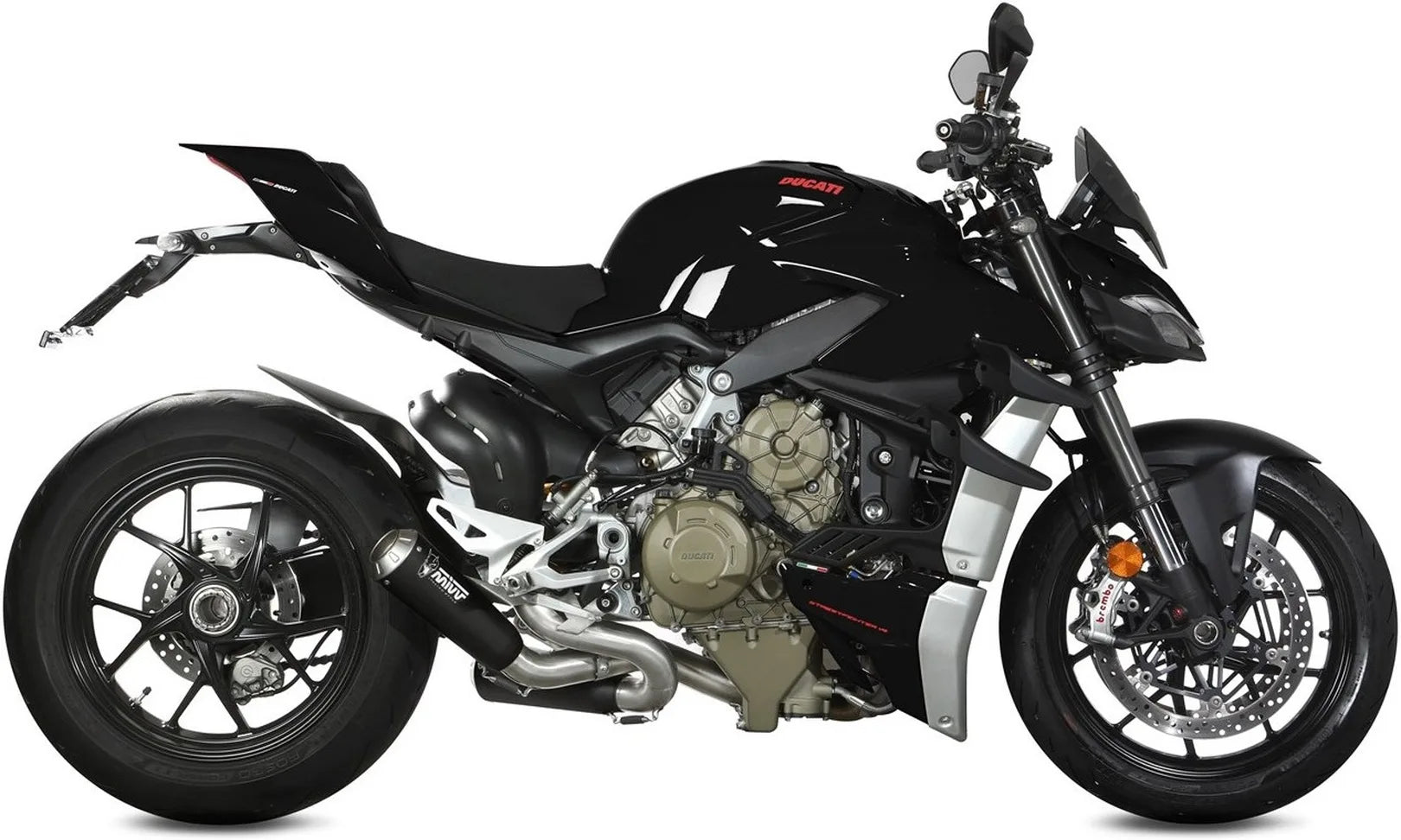 Doppelauspuffanlage Ohne Katalysator Und Ohne Geräuschzulassung X-M1 Stahl Schwarz - Mivv Kompatibel Mit Ducati Streetfighter V4 (2020-2022)
