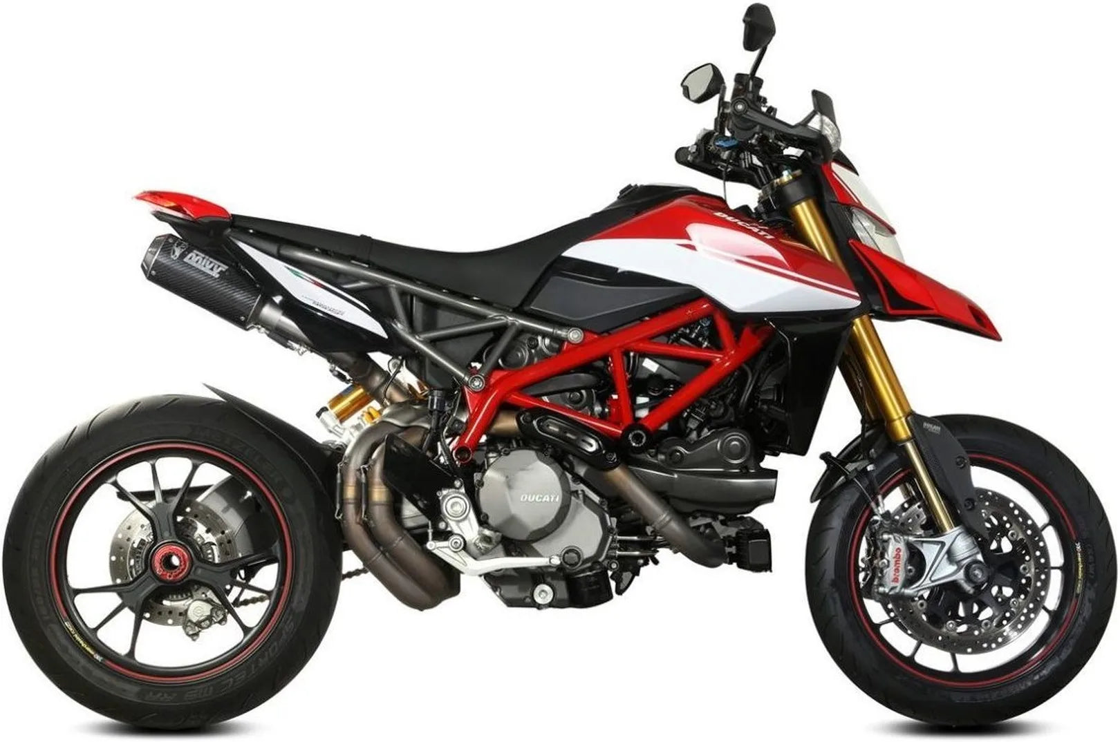 Doppelauspuffanlage Ohne Katalysator Und Ohne Geräuschzulassung Mk3 Carbon - Mivv Kompatibel Mit Ducati Hypermotard 950 - Sp - Rve (2021-2024)