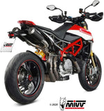 Doppelauspuffanlage Ohne Katalysator Und Ohne Geräuschzulassung Mk3 Carbon - Mivv Kompatibel Mit Ducati Hypermotard 950 - Sp - Rve (2021-2024)