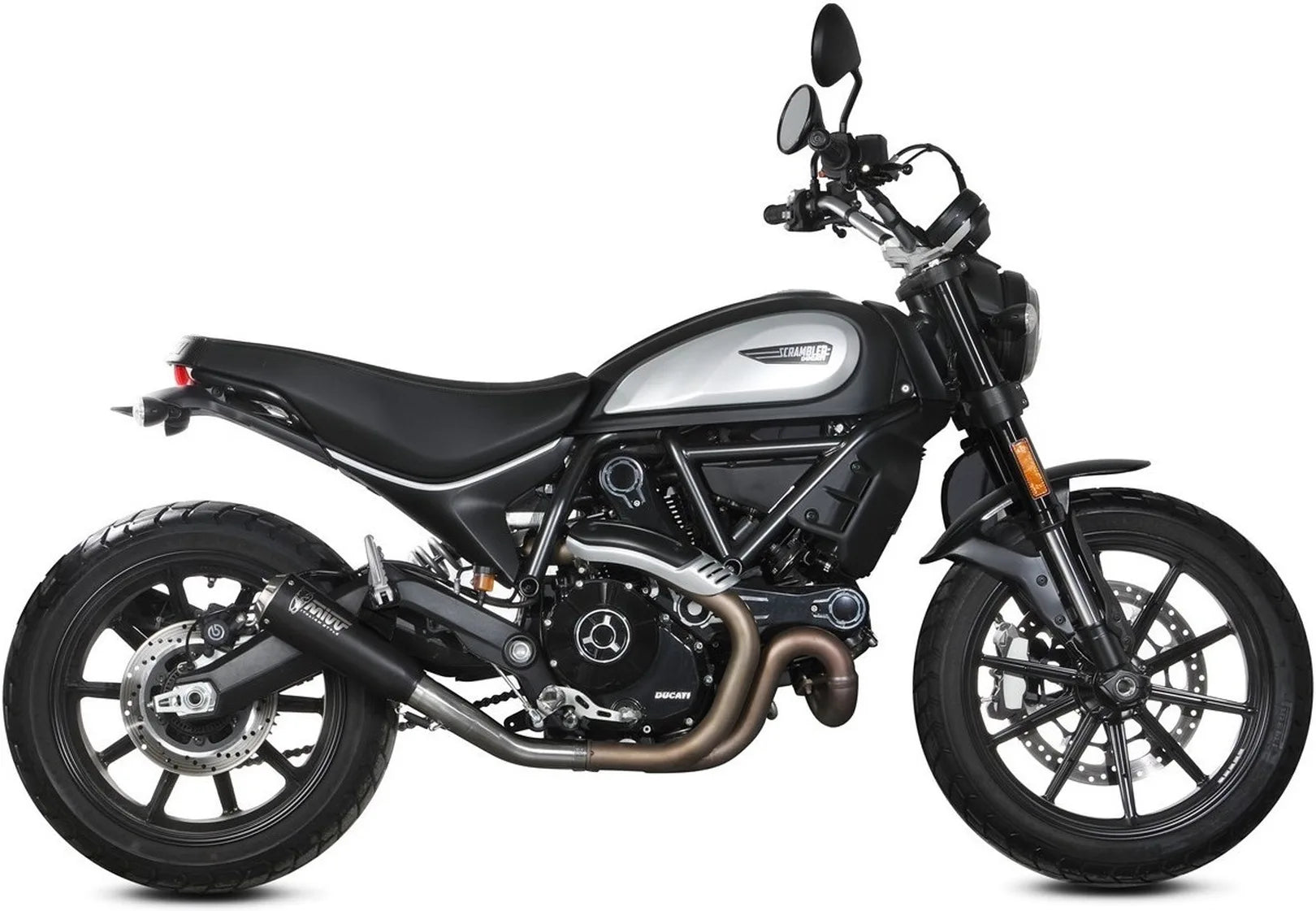 Auspuffendstück Ohne Katalysator Und Ohne Geräuschzulassung X-M1 Stahl Schwarz - Mivv Kompatibel Mit Ducati Scrambler 800 Icon (2021-2022)