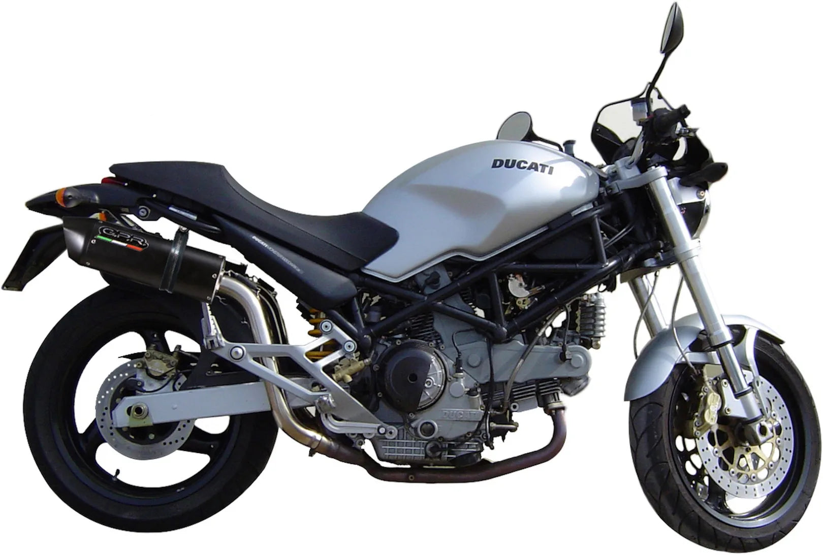 Doppelauspuffanlage Mit Geräuschzulassung Furore Alu Schwarz - Gpr Kompatibel Mit Ducati Monster 400 - 600 - 750 - 900 (1993-2000)